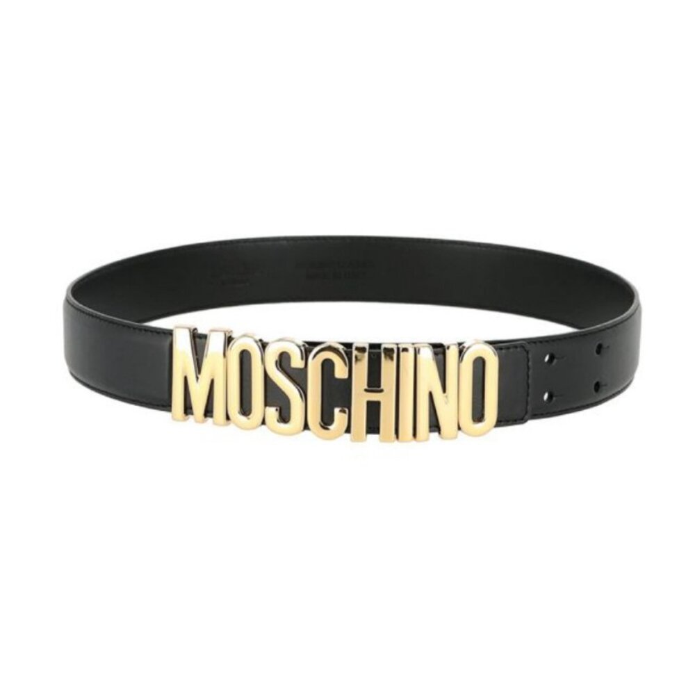 Moschino Logo Leather Belt